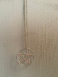 Image 4 of Pentagram Handmade Acrylic Necklace Iridescent Colour Five Star Witchcraft Jewellery Halloween 