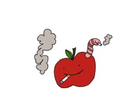 Smoking Apple and Worm print