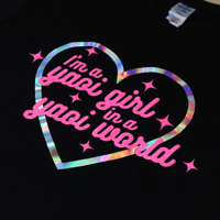 Image 1 of Yaoi Girl glitter neon holo T-shirt