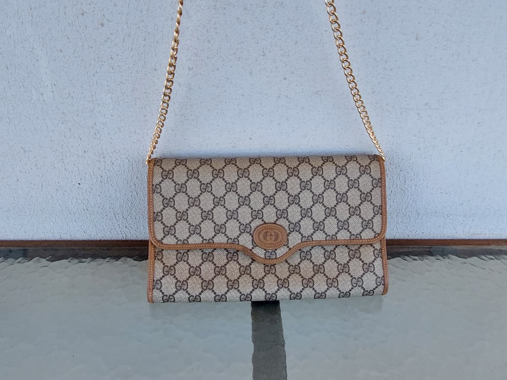 Image of Vintage Gucci brown GG monogram clutch / bag