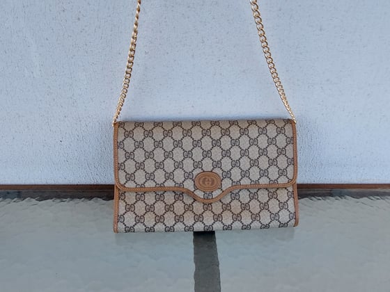 Image of Vintage Gucci brown GG monogram clutch / bag