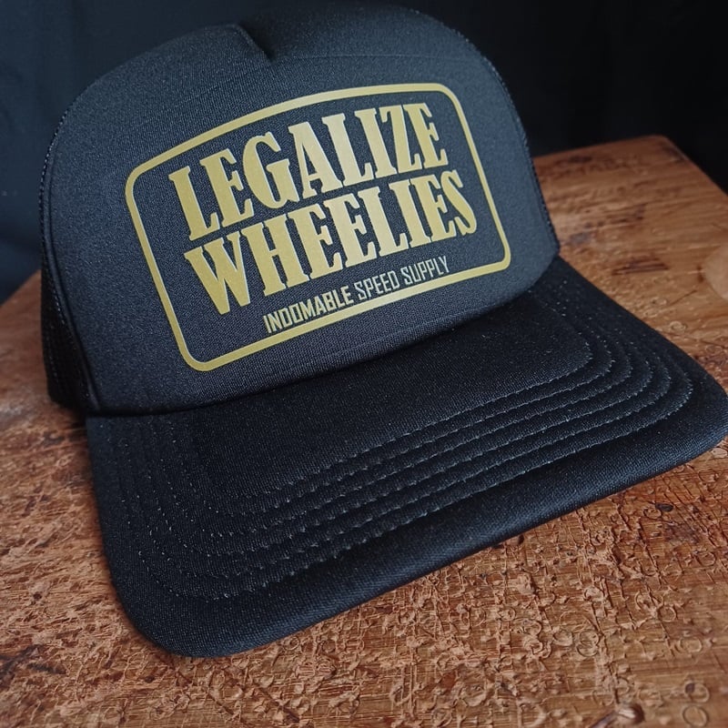 Image of Trucker cap legalize wheelies - vinyl