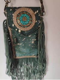 Image 1 of Fur Baby Mobile Bag dark green and turquoise stone 