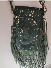 Image 5 of Fur Baby Mobile Bag dark green and turquoise stone 