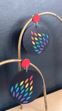 Image 4 of Boucles d'oreilles en marqueterie de cuir "Paloma"