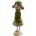 Handmade Ceramic Quirky Couple Figurines | Green