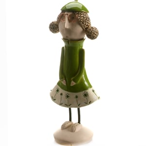 Image of Quirky Couple in Green | Long Haired Man with Lady with Buns