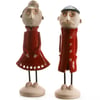 Handmade Ceramic Quirky Couple Figurines | Red