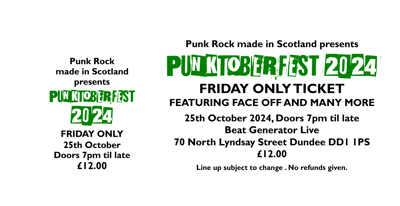 Image of PUNKTOBERFEST  FRIDAY TICKET