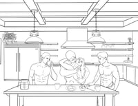 Image 9 of B&W Scene Sketch/ Coloring Page Commission
