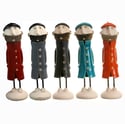 Handmade Ceramic Man in Great Coat with Beard | Various Colours