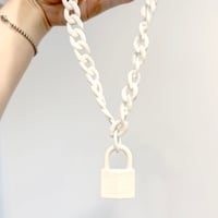 Image 2 of Large Colorblock Padlock Chokers