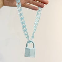 Image 1 of Large Colorblock Padlock Chokers