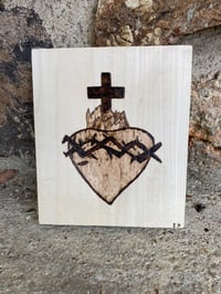 Image 1 of Sacred Heart of Jesus - Basswood Icon 