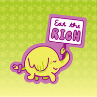 Eat the Rich Elephant Sticker 