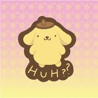 Pompompurin "huh" dum dum sticker - Vinyl &amp; Waterproof