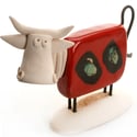 Handmade Ceramic Large Cow Statue | Four Colours