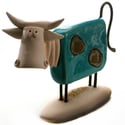 Handmade Ceramic Large Cow Statue | Four Colours