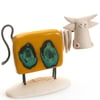 Handmade Ceramic Large Cow Statue | Three Colours