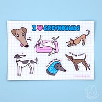 Image 1 of I Heart Greyhounds Sticker Sheet