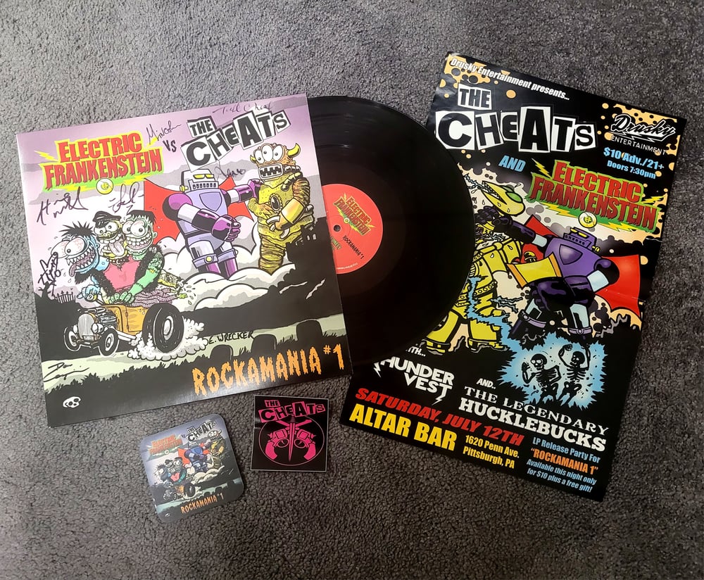 Electric Frankenstein vs. The Cheats "Rockamania, Vol. 1" LP (2 Versions)