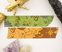 Image 3 of  "Here Be Dragons" Fantasy Maps Gold Foil Washi Tape ( 20mm wide, Green or Brown)