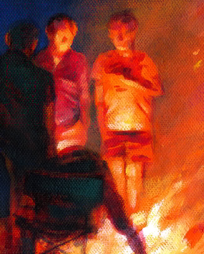 Provincetown: The Northernmost Fire, Herring Cove (Framed Print)