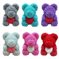 Roses Bear with Heart For Women, Valentine's, Wedding, Birthday.
