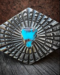 Image 2 of WL&A Heavy Ingot High Grade Bisbee Sunburst Belt Buckle - Size 3.25" x 2.25" - 1in Setup