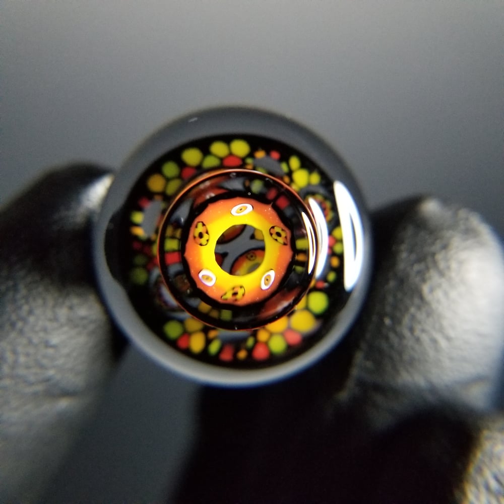 Image of 25mm Low Profile Rasta Wormhole Slurper Cap with Rasta Eye post 