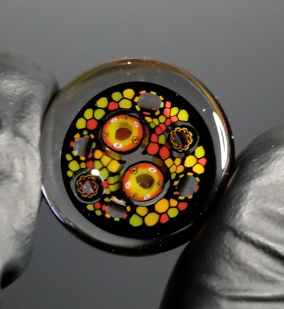 Image of 25mm Low Profile Rasta Wormhole Slurper Cap with Rasta Eye post 