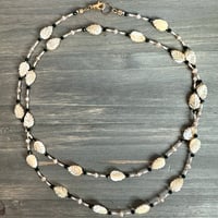 Image 2 of Mother of Pearl Palm Leaves Necklace