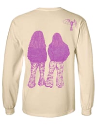 Image 2 of PREORDER: Heaven Can Wait - Purple on Cream Longsleeve T-Shirt