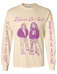 Image 1 of PREORDER: Heaven Can Wait - Purple on Cream Longsleeve T-Shirt