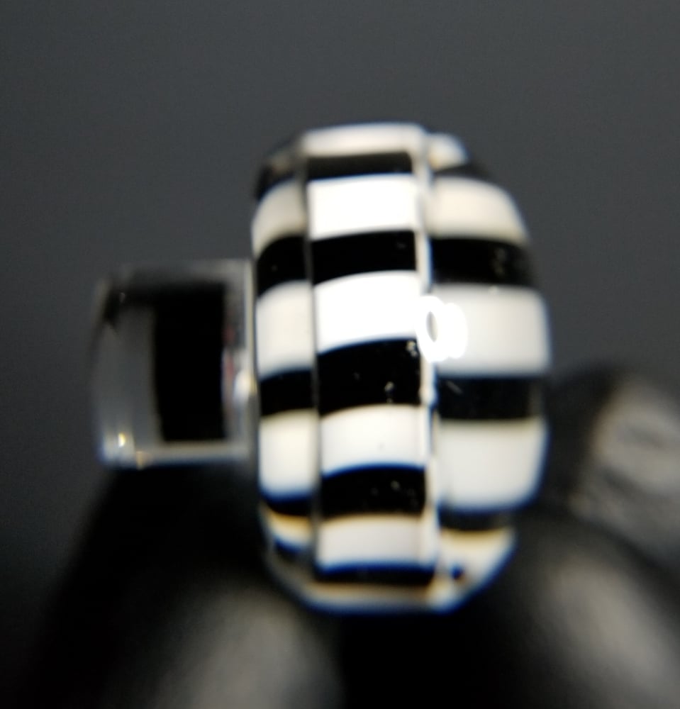 Image of 32mm Fat Cap with Black/White Checkerboard and Rasta Checkerboard