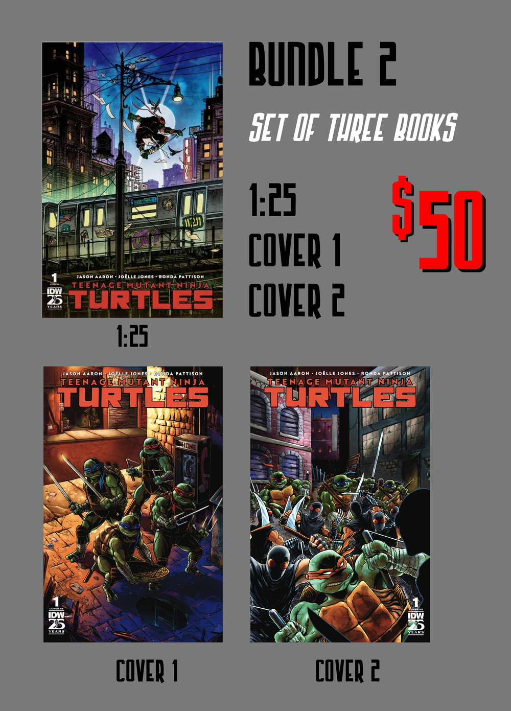 TEENAGE MUTANT NINJA TURTLES #1 RATIO COVER BUNDLES