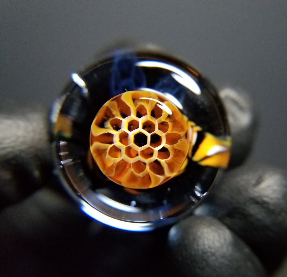 Image of 29mm Fat Cap Honey Bee top and Honeycomb post