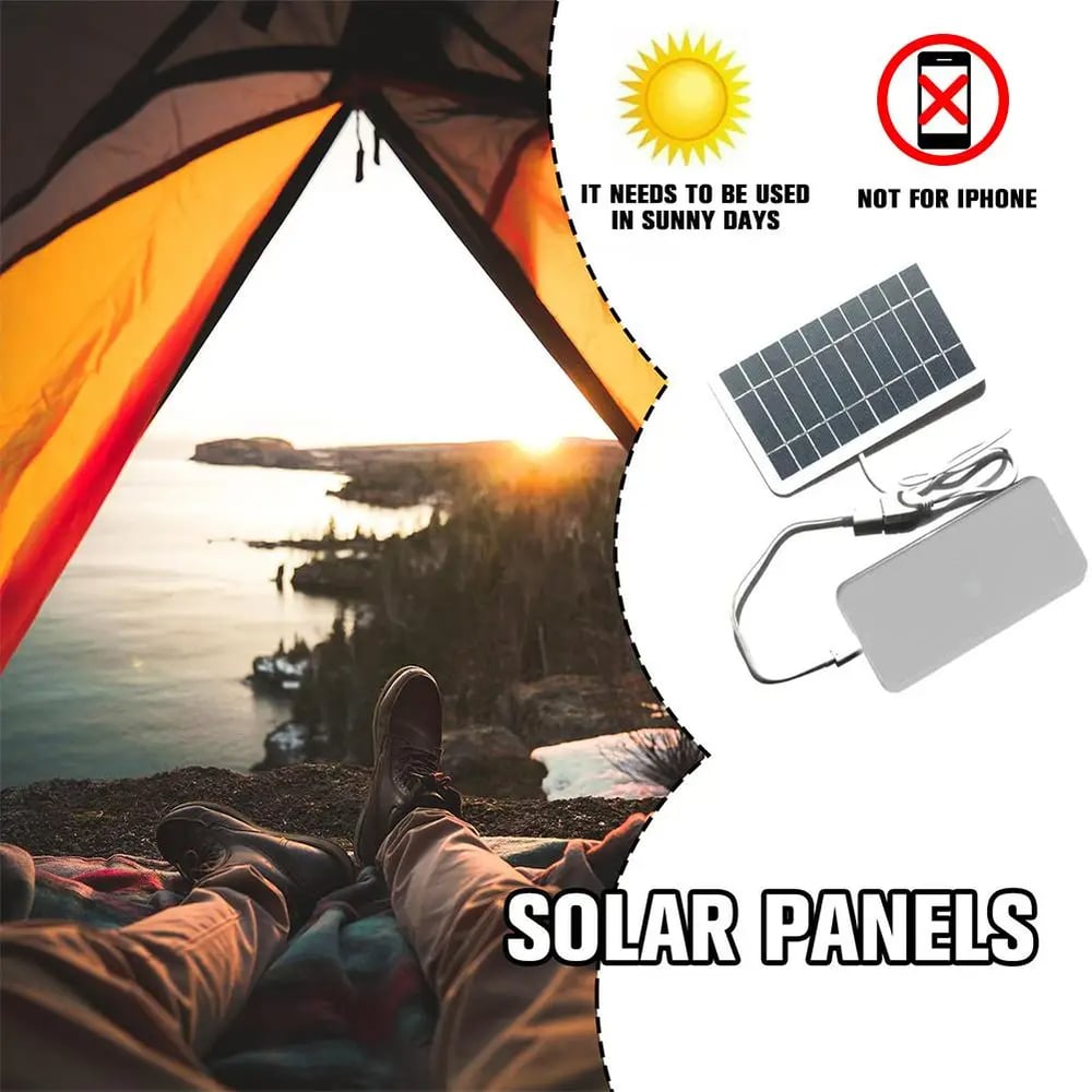 Portable 5V 2W Solar Panel with USB Charger - Ideal for Power Banks, Phones, Camping, and Home Use