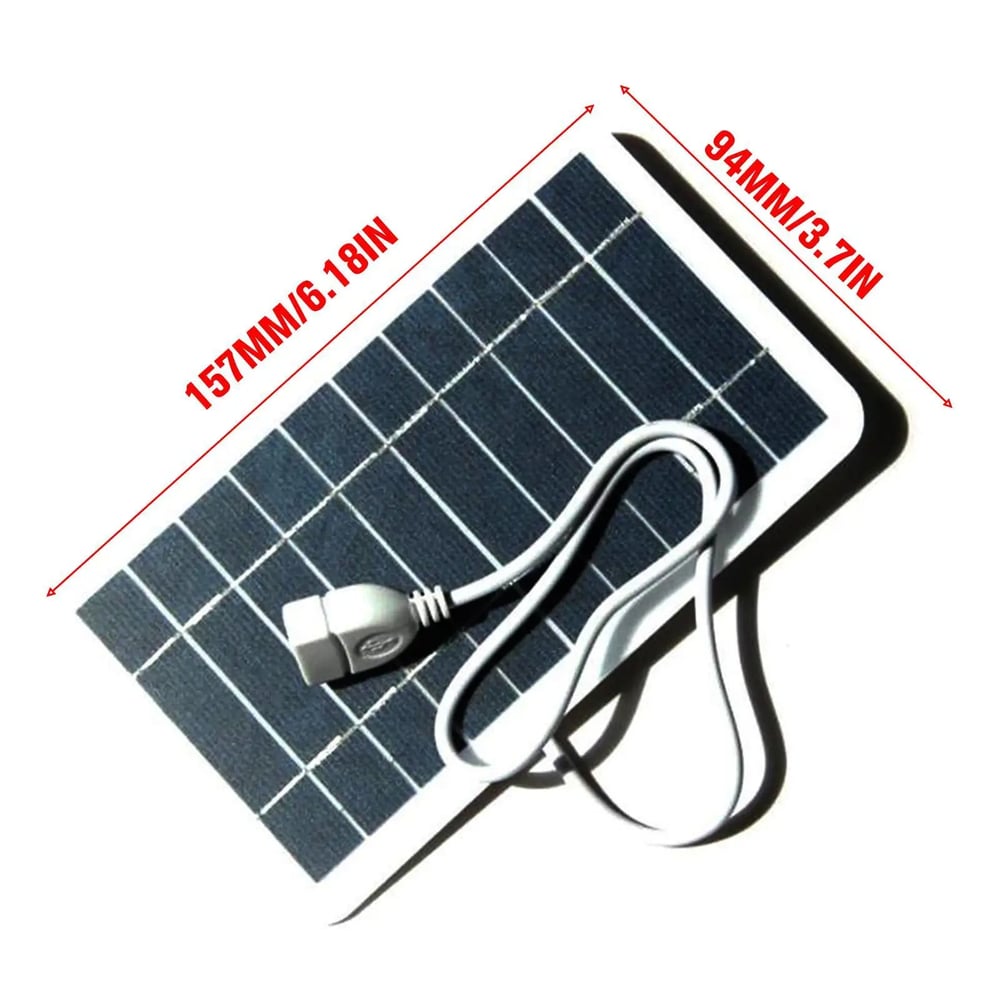 Portable 5V 2W Solar Panel with USB Charger - Ideal for Power Banks, Phones, Camping, and Home Use