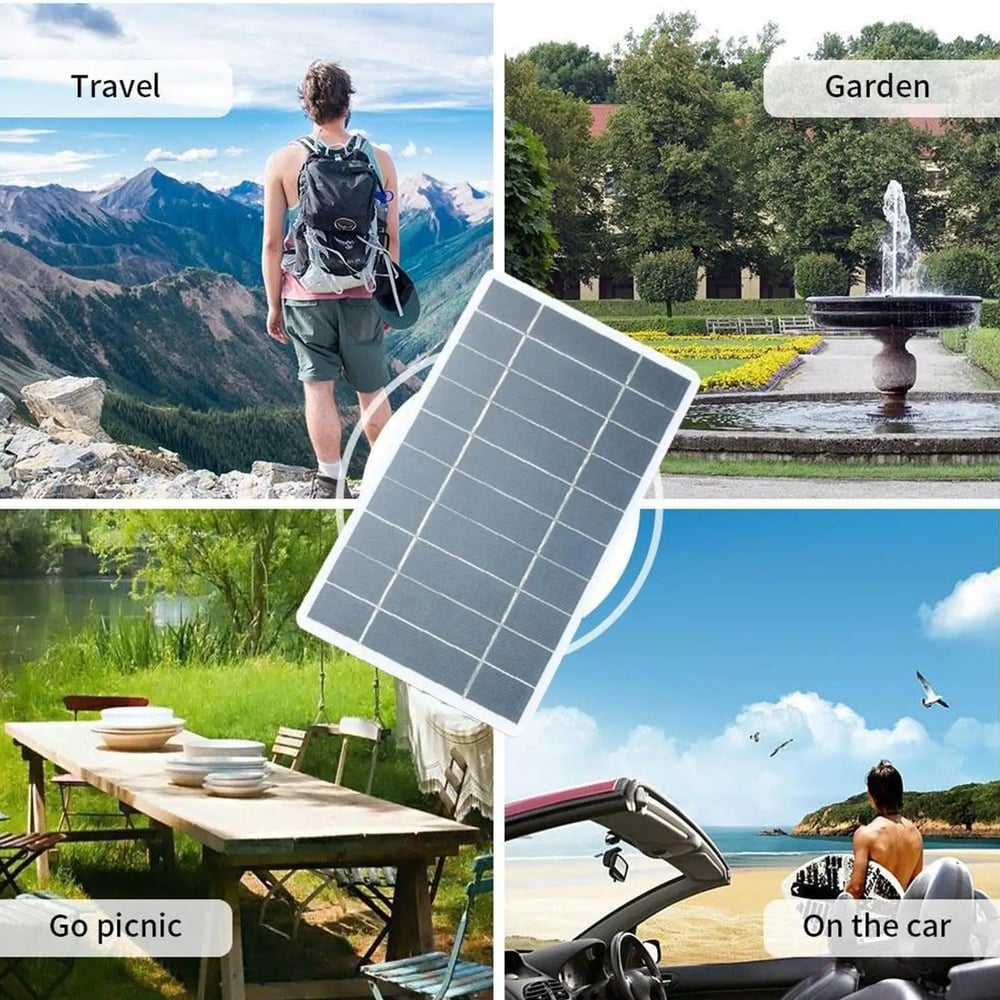 Portable 5V 2W Solar Panel with USB Charger - Ideal for Power Banks, Phones, Camping, and Home Use