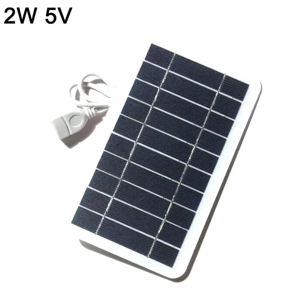 Portable 5V 2W Solar Panel with USB Charger - Ideal for Power Banks, Phones, Camping, and Home Use