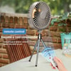 Portable Camping Electric Fan with Remote Control - USB Mini Fan with LED Light, Tripod, and Desktop