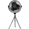 Portable Camping Electric Fan with Remote Control - USB Mini Fan with LED Light, Tripod, and Desktop