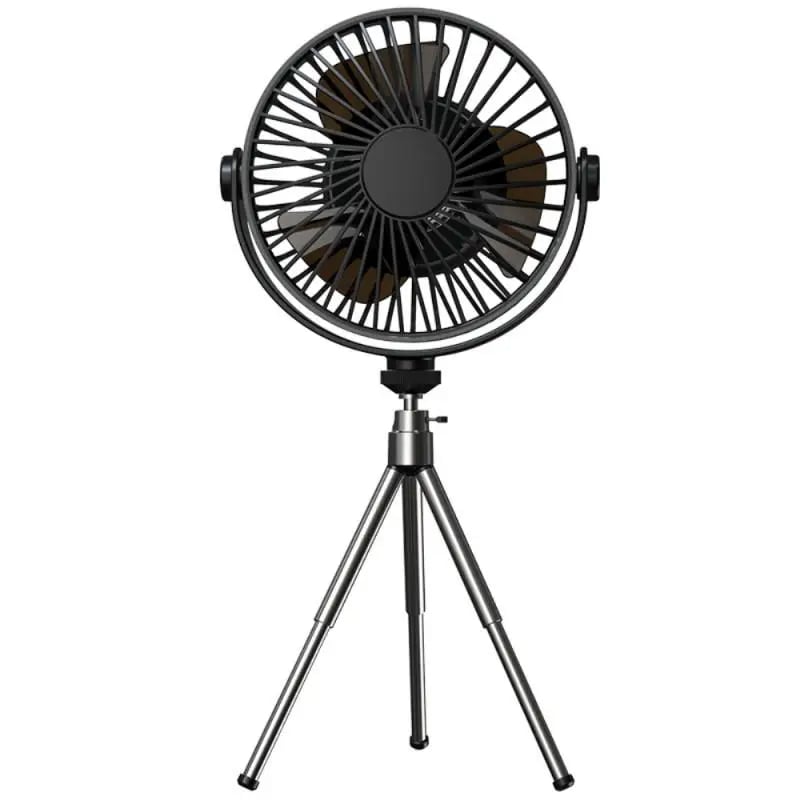 Portable Camping Electric Fan with Remote Control - USB Mini Fan with LED Light, Tripod, and Desktop