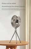 Portable Camping Electric Fan with Remote Control - USB Mini Fan with LED Light, Tripod, and Desktop