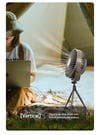 Portable Camping Electric Fan with Remote Control - USB Mini Fan with LED Light, Tripod, and Desktop