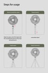 Portable Camping Electric Fan with Remote Control - USB Mini Fan with LED Light, Tripod, and Desktop