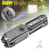 Powerful LED Flashlight - 100000 Lumen Tactical, USB Rechargeable, Waterproof with Zoom for Fishing 