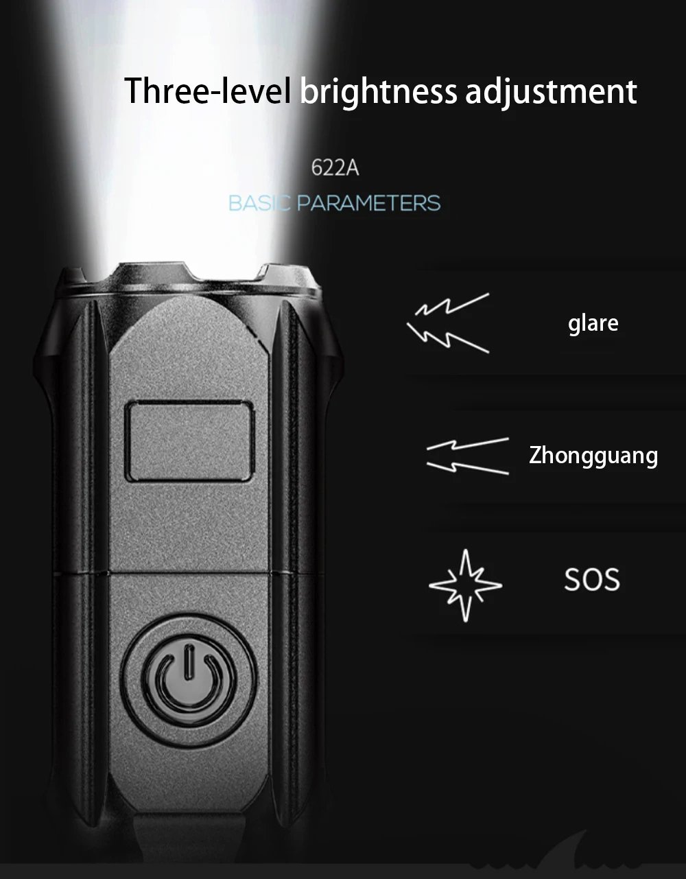 Powerful LED Flashlight - 100000 Lumen Tactical, USB Rechargeable, Waterproof with Zoom for Fishing 