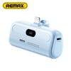 Remax Mini Power Bank 5000mAh - Built-in Cable, Portable Charger for iPhone, Emergency Power Bank